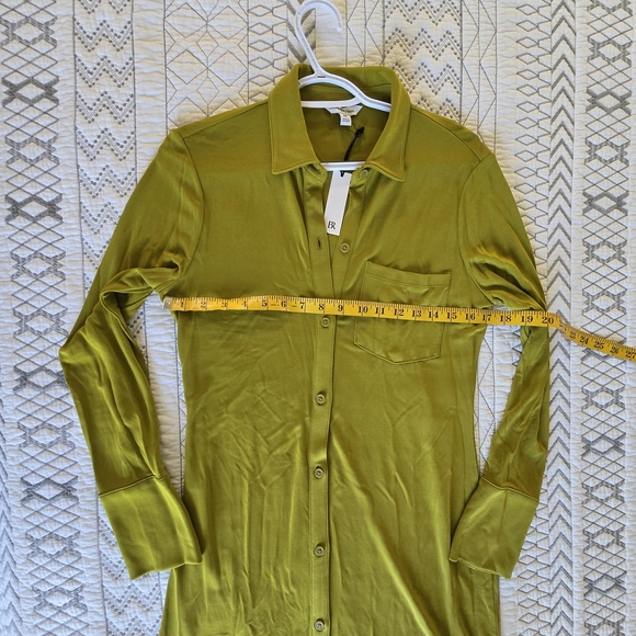 Banana Republic Peridot Green Shirtdress Long Sleeve Size M NWOT - Picture 3 of 8